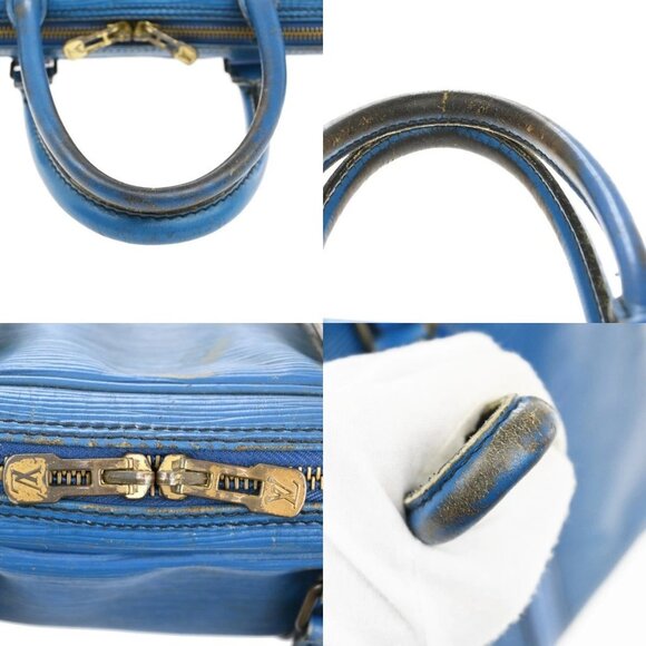 LOUIS VUITTON Porte Documents Voyage Briefcase Hand Bag Epi Blue - Picture 14 of 16